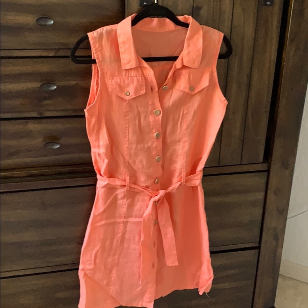 Linen shirt dress S